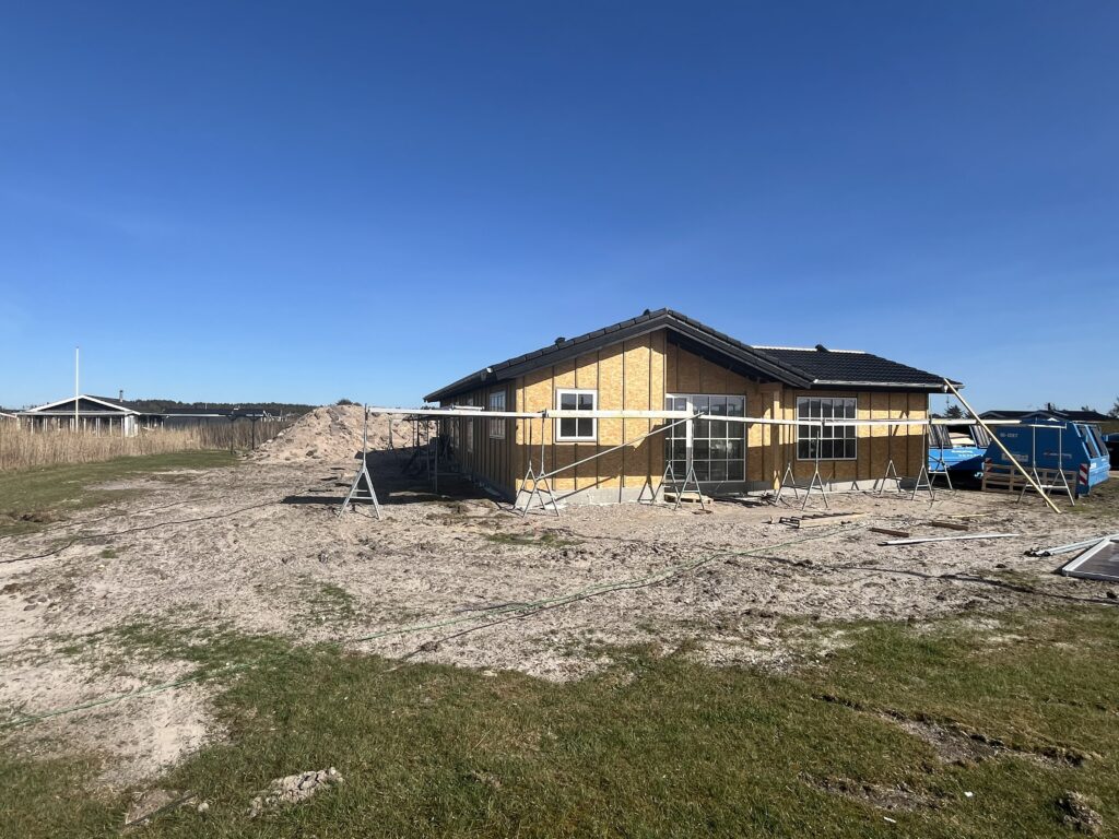 Sommerhus der endnu ikke er beklædt udvendigt